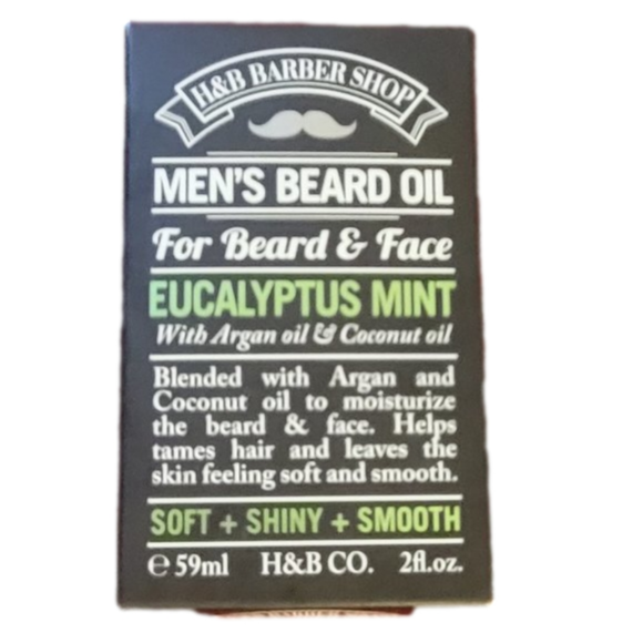H&B BARBER SHOP Other - NEW-H&B BARBER SHOP MENS BEARD OIL FOR BEARD & FACE IN EUCALYPTUS MINT-NEW